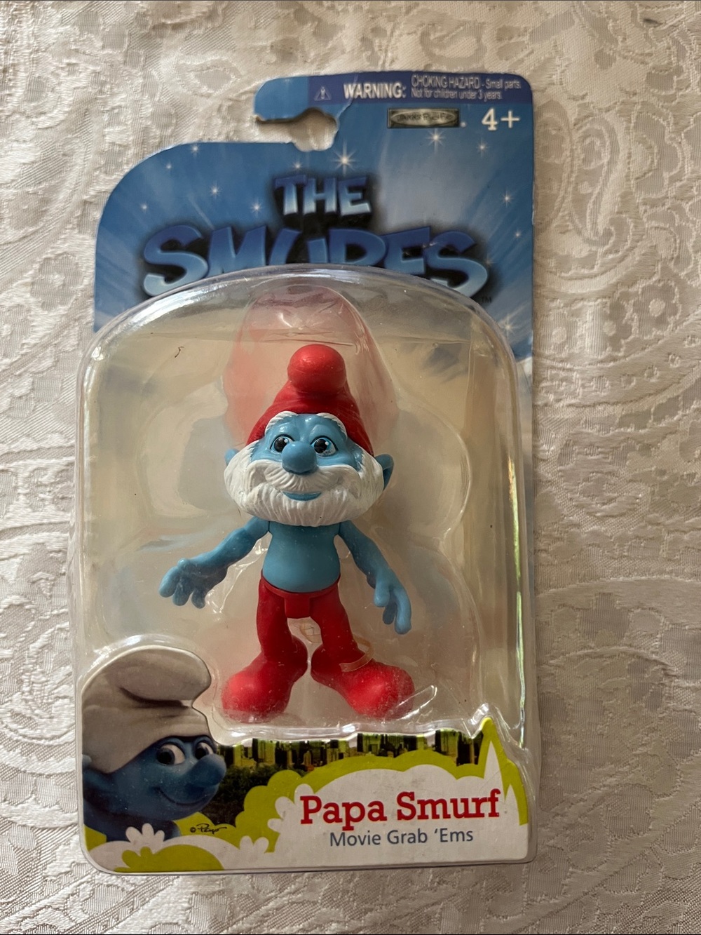Papa Smurf Small Toy Figure - Blue & Red Move Grab ‘Ems New